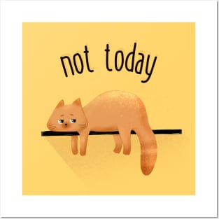 Lazy red cute cat Posters and Art